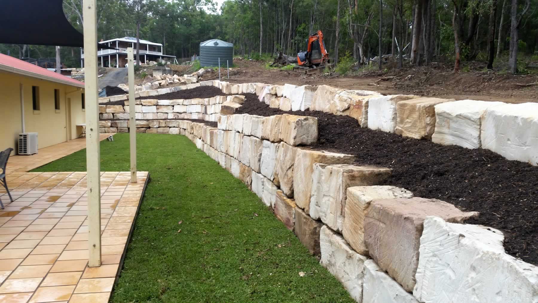 B Grade Sandstone Walls Rock Retaining Wall Builder Gold Coast And 